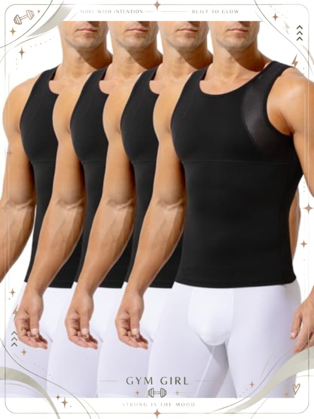 Men's Compression Tank Top Shapewear Slim Fit Sleeveless Mesh Undershirt